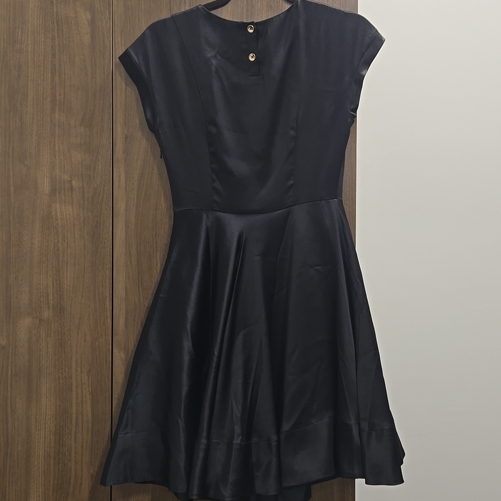 TED BAKER-London Haydaa Black Silk Dress-Size 1(4) - Picture 11 of 17